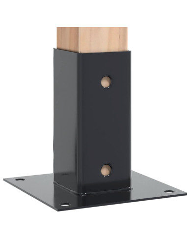 Basi per Pali Quadrati 12 pz 71x71mm Acciaio Verniciato Polvere