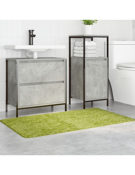 Tappetino da bagno rettangolare verde 70x120 cm in polipropilene antiscivolo