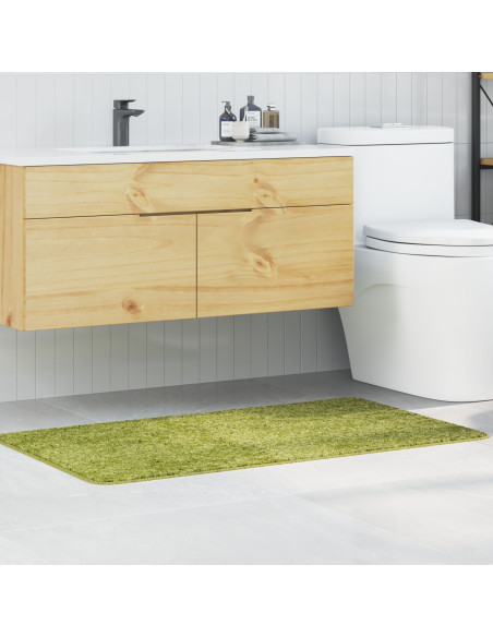 Tappetino da bagno rettangolare verde 70x120 cm in polipropilene antiscivolo