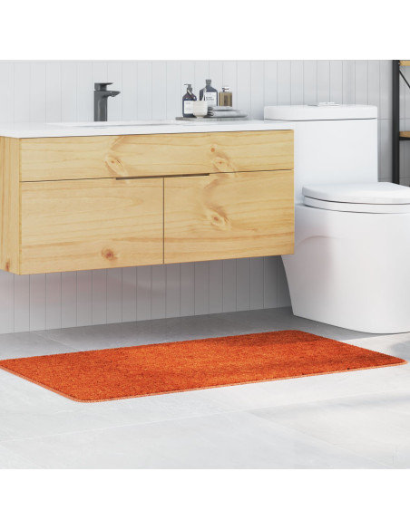Tappetino da Bagno Rettangolare Arancione 70x120 cm Polipropilene Antiscivolo