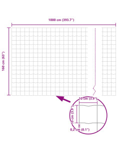 Recinzione con Posto Verde 1,6 x 10 m Acciaio e PVC