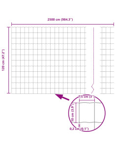 Recinzione con Posto Verde 1,2 x 25 m Acciaio e PVC
