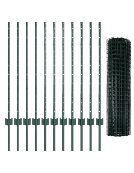 Set di Recinzioni da Giardino  Set di 2 Verde Acciaio 25 x 1 m