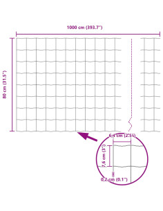 Recinzione con Posto Verde 0,8 x 10 m Acciaio