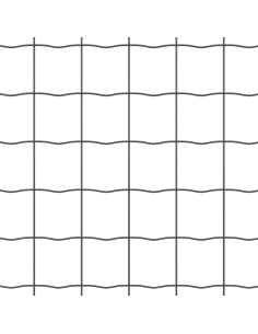 Recinzione con Posto Grigio 1,5 x 10 m Acciaio e PVC