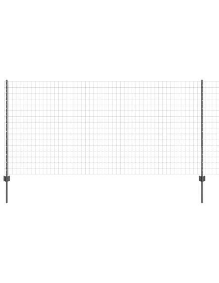 Recinzione Euro in Metallo  Set di 2 Grigio Metallo 25 x 1.2 m