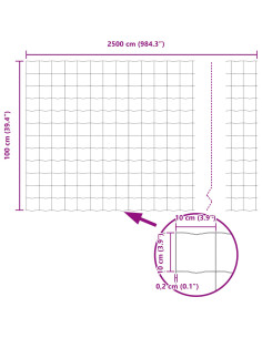 Recinzione con Posto Grigio 1 x 25 m Acciaio
