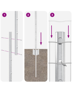 Recinzione con Posto Argento 1,6 x 10 m Acciaio