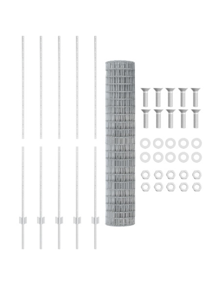 Recinzione con Posto Argento 1,5 x 10 m Acciaio