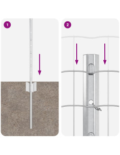 Recinzione con Posto Argento 0,6 x 10 m Acciaio