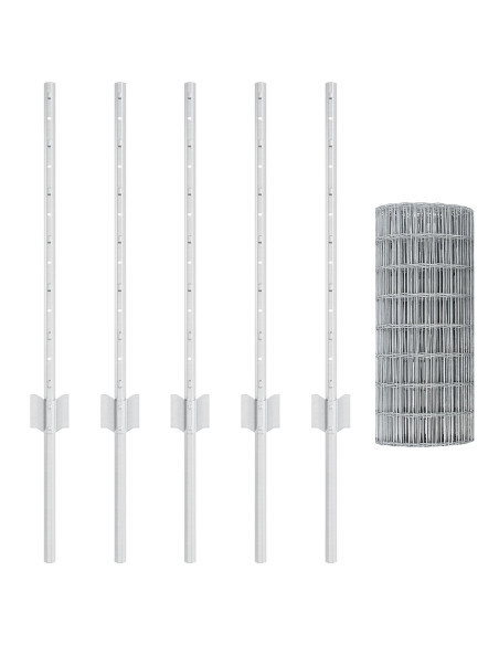 Set di Recinzioni per Giardino  Set di 2 Acciaio Zincato 10 x 0.6 m