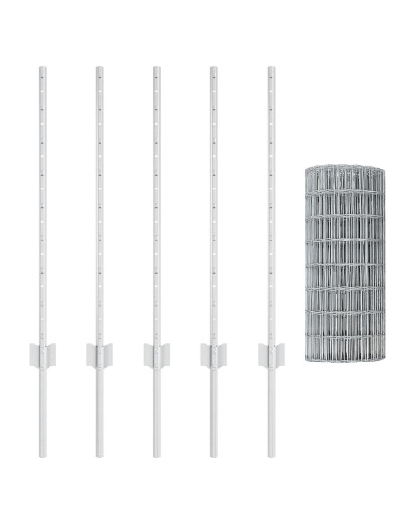 Recinzione con Posto Argento 0,8 x 10 m Acciaio