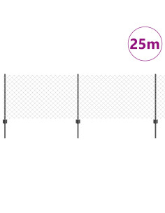 Recinzione con Posto Grigio 0,8 x 25 m Acciaio
