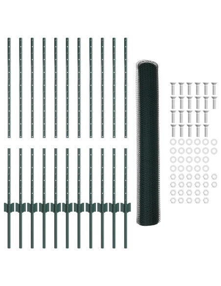 Set di Recinzione  Set di 2 Verde Acciaio Standard Durevole