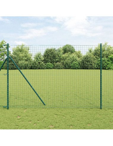 Palo della recinzione 7 pcs Verde Acciaio