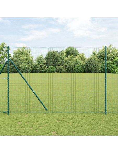 Set di pali per recinzione  Set da 7 Verde Metallo