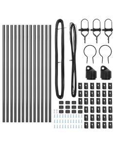 Palo della recinzione 13 pcs Grigio Acciaio