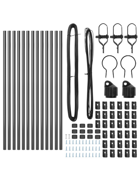 Palo della recinzione 13 pcs Grigio Acciaio