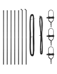 Palo della recinzione 7 pcs Grigio Acciaio