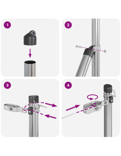 Palo della recinzione 7 pcs Argento Acciaio