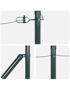 Palo della recinzione 7 pcs Verde Acciaio