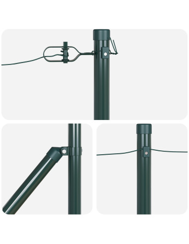 Palo della recinzione 7 pcs Verde Acciaio
