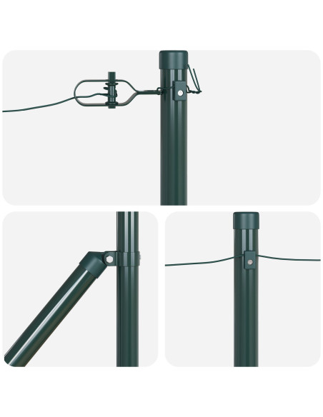 Pali per recinzione  con picchetto 7 pcs Ø32 mm 60 cm in acciaio zincato
