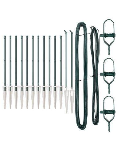Palo della recinzione 13 pcs Verde Acciaio