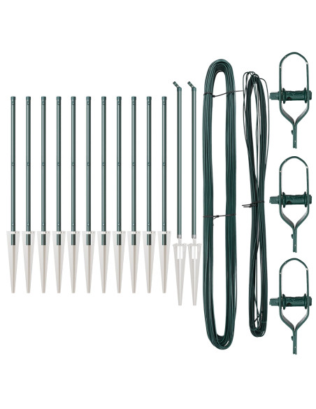 Set di pali per recinzione  con picchetto Set di 13 Verde Plastica