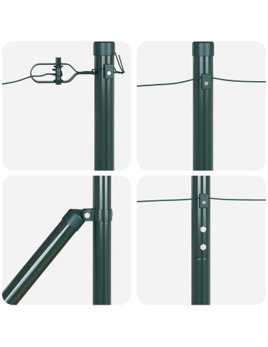 Palo della recinzione 7 pcs Verde Acciaio
