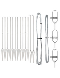 Palo della recinzione 13 pcs Argento Acciaio