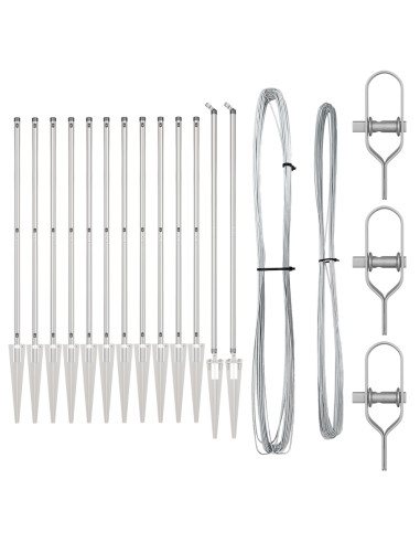 Palo della recinzione 13 pcs Argento Acciaio
