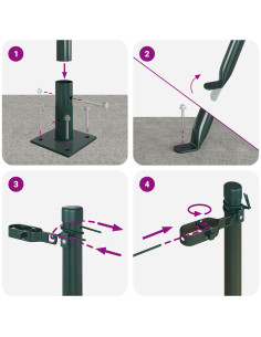 Palo della recinzione 7 pcs Verde Acciaio