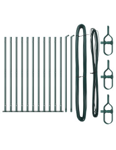 Palo della recinzione 13 pcs Verde Acciaio