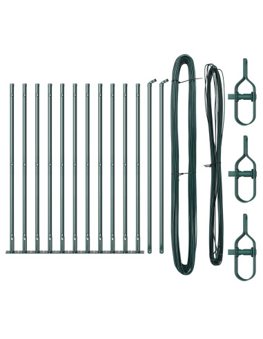 Palo della recinzione 13 pcs Verde Acciaio