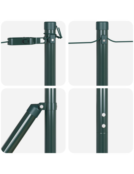 Palo della recinzione 13 pcs Verde Acciaio