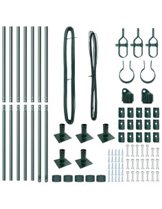 Palo della recinzione 7 pcs Verde Acciaio