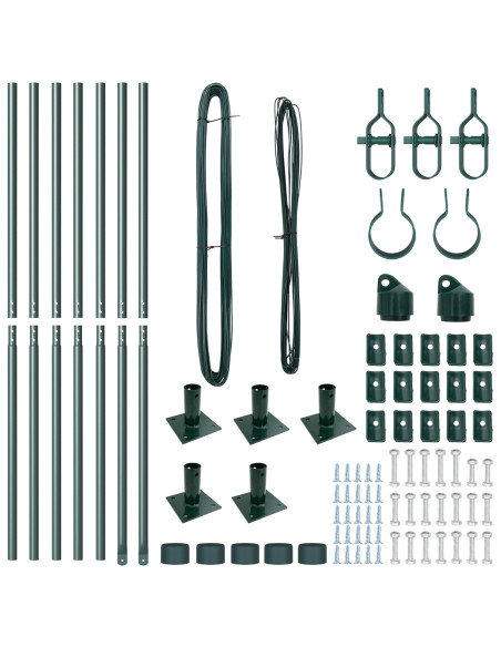 Palo della recinzione 7 pcs Verde Acciaio