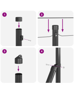 Palo della recinzione 7 pcs Grigio Acciaio