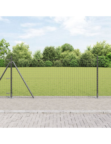 Pali recinzione  con basi 7 pcs Ø32mm 110cm Acciaio zincato