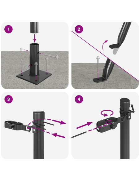 Palo della recinzione 13 pcs Grigio Acciaio