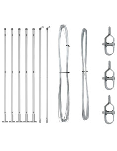 Palo della recinzione 7 pcs Argento Acciaio