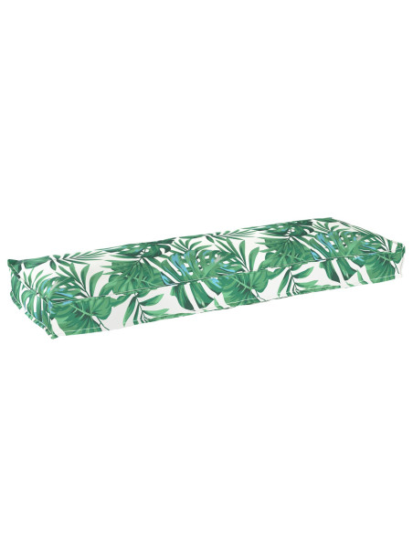 Cuscino per Pallet  per Panchina Design Fogliare 120x40x8 cm Tessuto Oxford