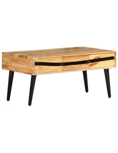 Tavolino da Salotto 88x50x42 cm in Legno Massello di Acacia