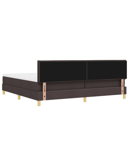 Letto con Box Spring e Materasso Marrone Scuro 200x200 cm Tessuto