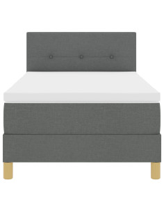 Letto a molle con materasso Grigio scuro 90 x 200 cm Tessuto
