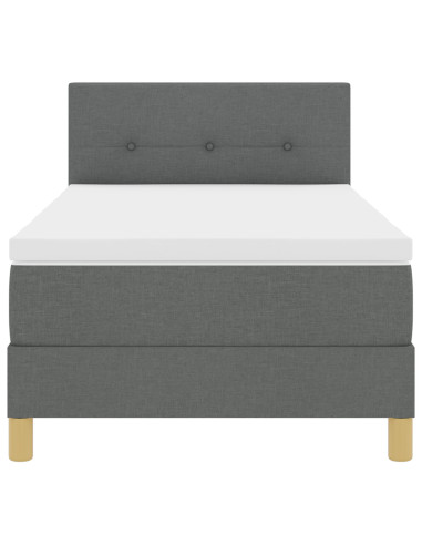 Letto a molle con materasso Grigio scuro 90 x 200 cm Tessuto