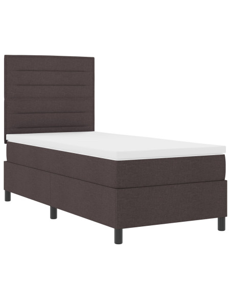 Letto a Box Spring con Materasso Grigio Scuro 100x200 cm Tessuto