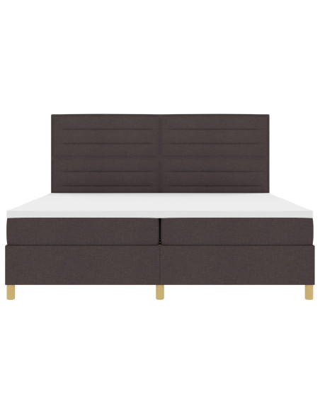 Letto con rete a doghe  marrone scuro 200x200 cm tessuto