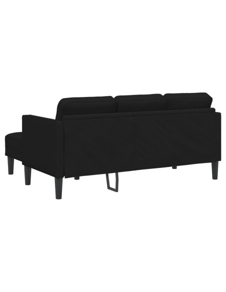 Set di divani con cuscino 2 pcs Nero Poliestere